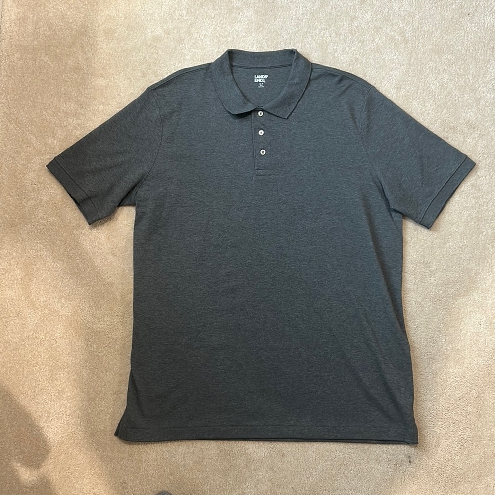 New Men’s XL/T Lands End Dark Gray Polo